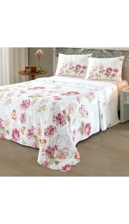 Jogo de Cama Döhler Casal Premium 4 Peças 180 Fios Lisa