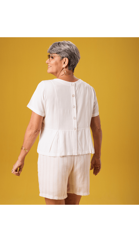 Bata Ana Xis Leve Com Botões Nas Costas Viscose