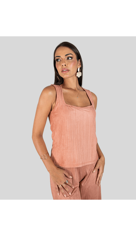 Blusa Feminina Moda Loka Decote Quadrado em Malha Canelada