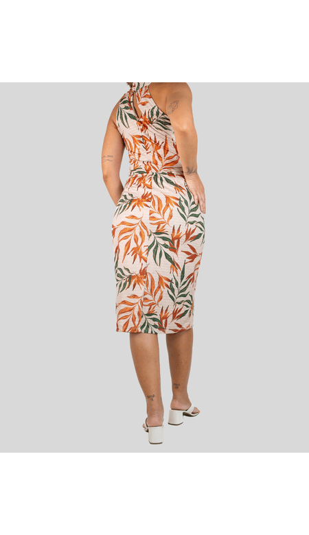 Saia Midi Estampada Moda Loka