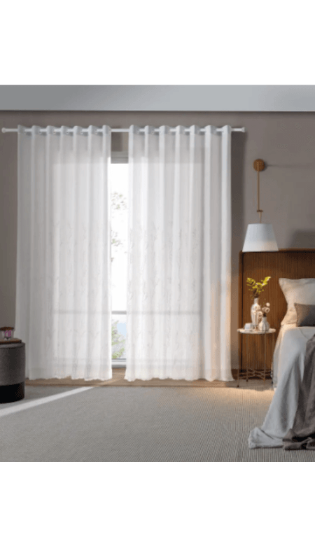 Cortina com Tecido Decorativo e Blackout PVC 100%