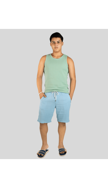 Bermuda Diametro Masculina de Linho Com Elastico