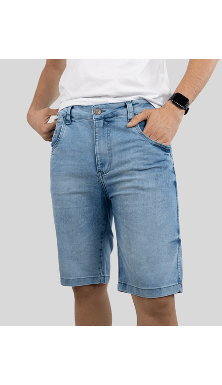 Bermuda Zurik Jeans Masculina Lavagem Clara