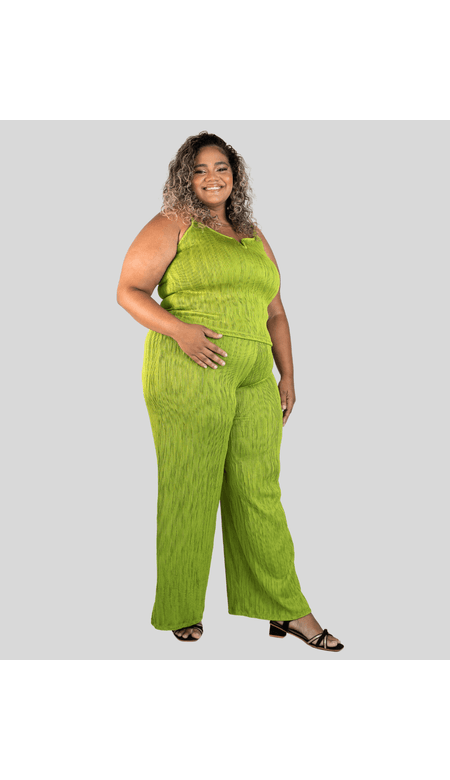 Calça One Way Feminina Plus Size Pantalona Canelada