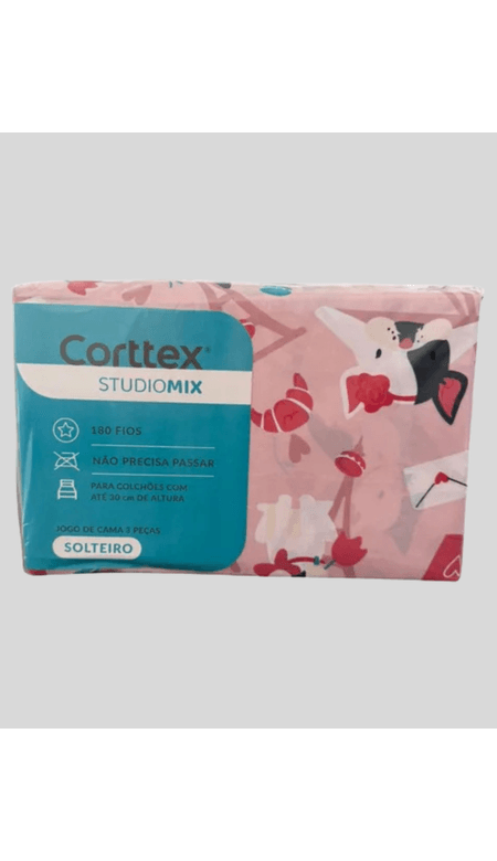 Jogo de Cama Corttex Studio Mix Solteito Infantil 3 Peças