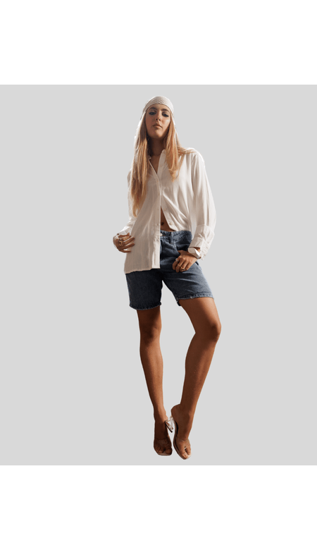 Bermuda Linda Bel Feminina Pedal Jeans Marmorizado