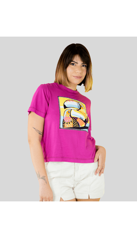 Blusa Rovitex Feminina de Malha Estampa Tucano