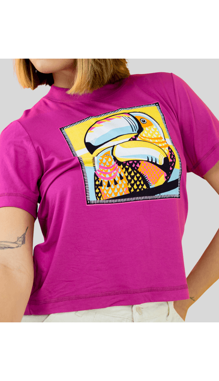 Blusa Rovitex Feminina de Malha Estampa Tucano