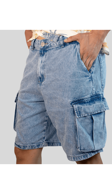 Bermuda Masculina Jeans Cargo - Mx Urban