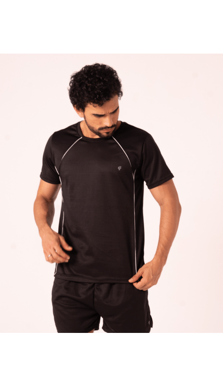 Camiseta Masculina Fitness Com Viés Listrado - Fit Cat