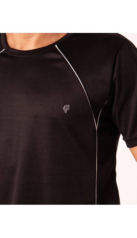 Camiseta Masculina Fitness Com Viés Listrado - Fit Cat