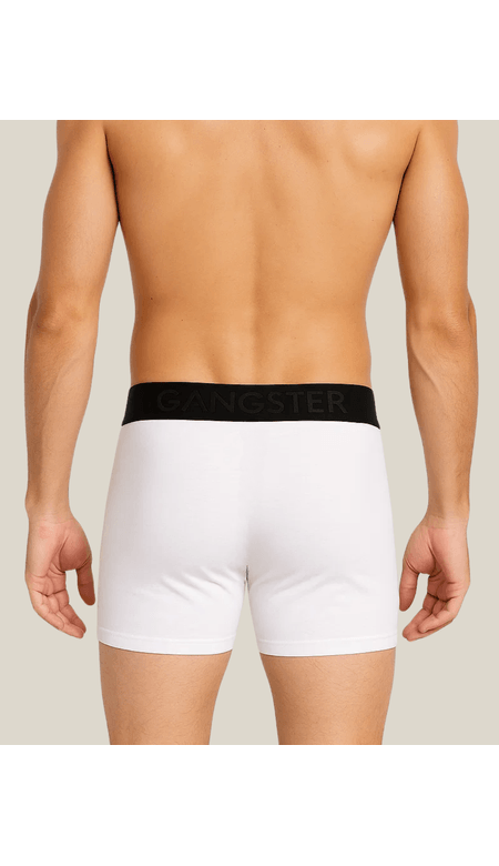 Cueca Boxer Com Cós Preto e Detalhado Em Algodão - Gangster