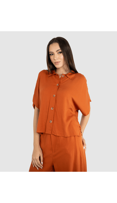 Camisa Feminina Em Viscose Larga Com Botões - Ana Xis