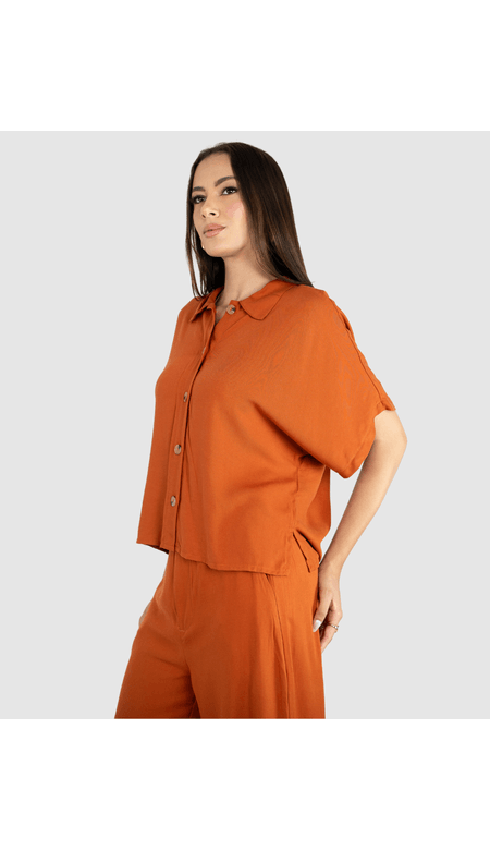 Camisa Feminina Em Viscose Larga Com Botões - Ana Xis