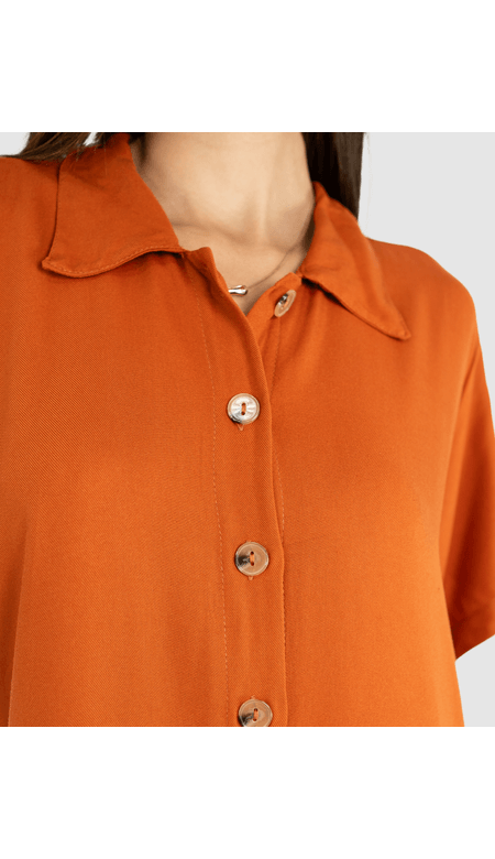 Vestido Chamise Midi Viscose Com Botões - Ana Xis