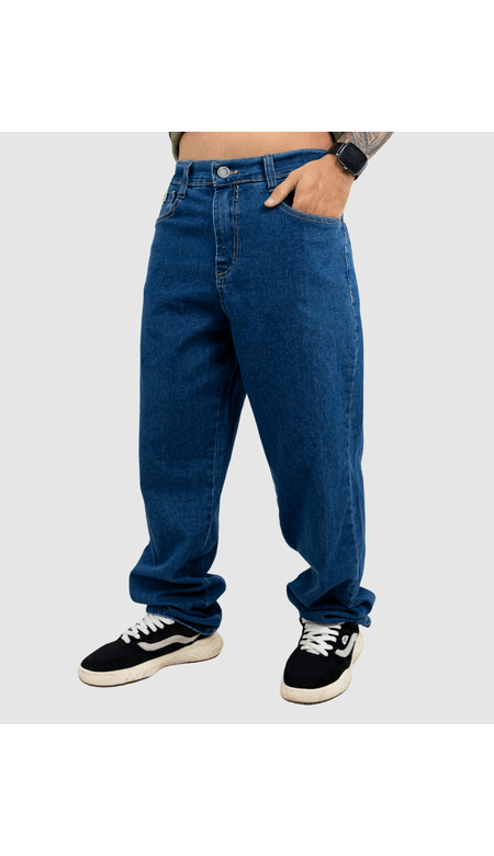 Calça Masculina Jeans Baggy Lavagem Escura - Overcore