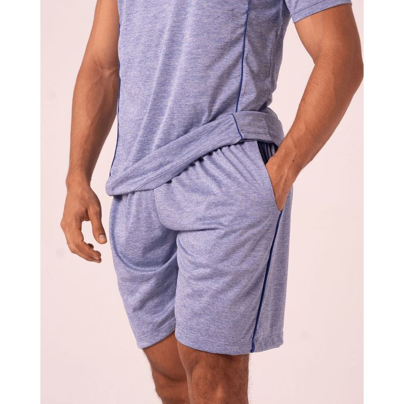 Bermuda Masculina Fitness Com Tecido Mesclado e Vi s - Borman 1