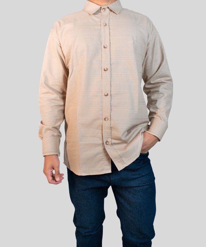 Camisa Dixie Social Manga Longa Listras e Bot es 1