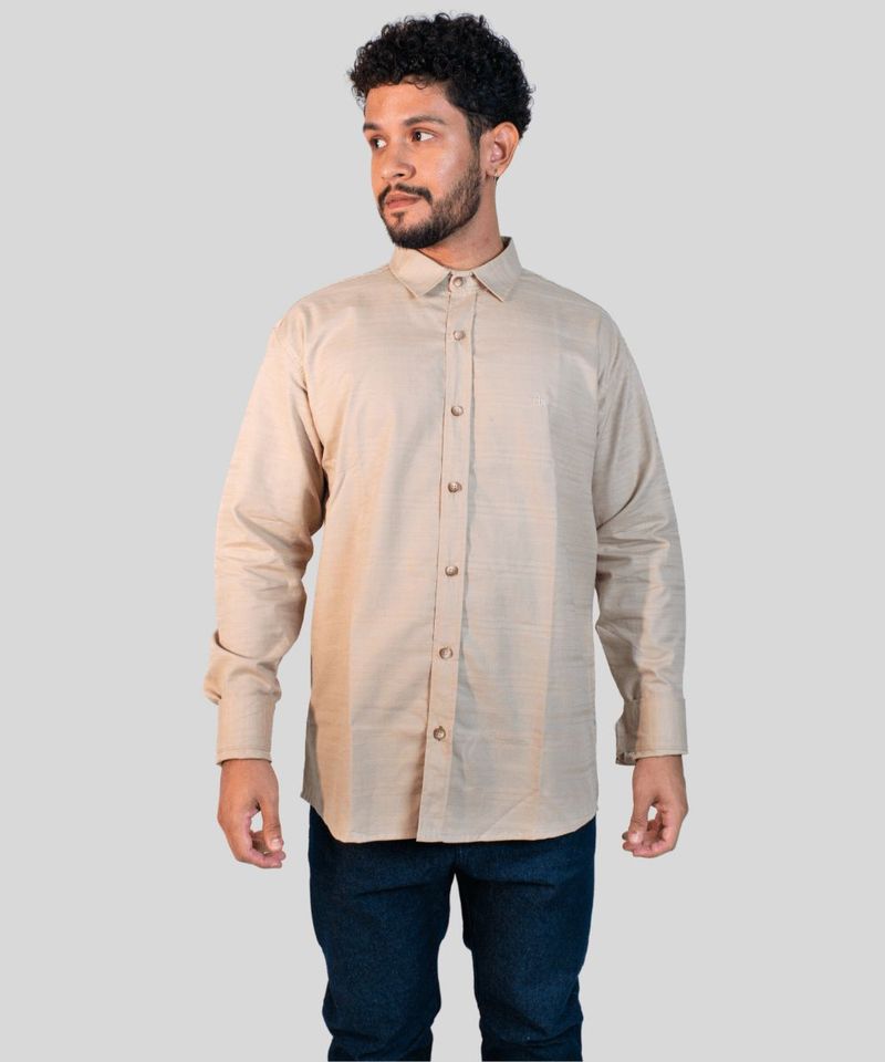 Camisa Dixie Social Manga Longa Listras e Bot es 0