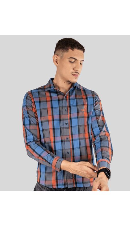 Camisa Mx Urban Manga Longa de Botão e Xadrez