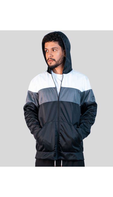 Jaqueta Kanoa Malha Tricolor Com Capuz