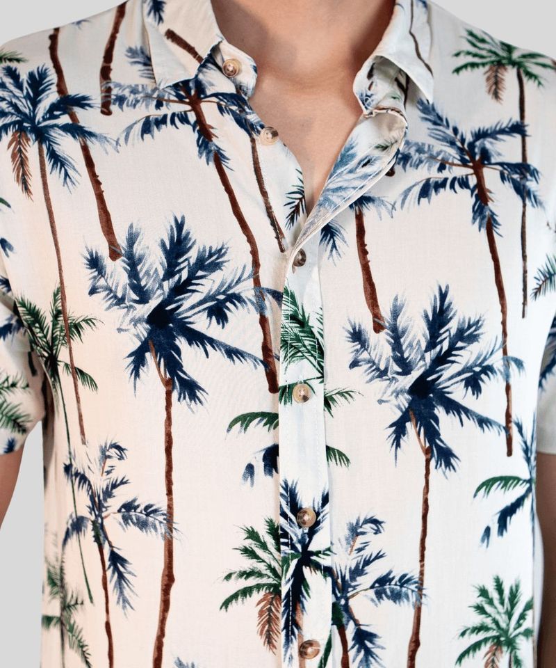 Camisa Aisthy de Bot es Com Estampa de Coqueiro em Viscose 2