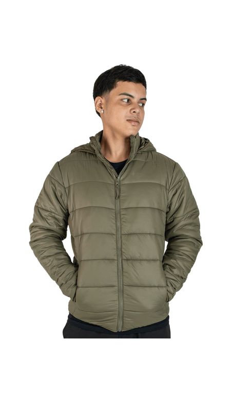 Jaqueta Masculina com Ziper e Bolsos Laterais com Capuz