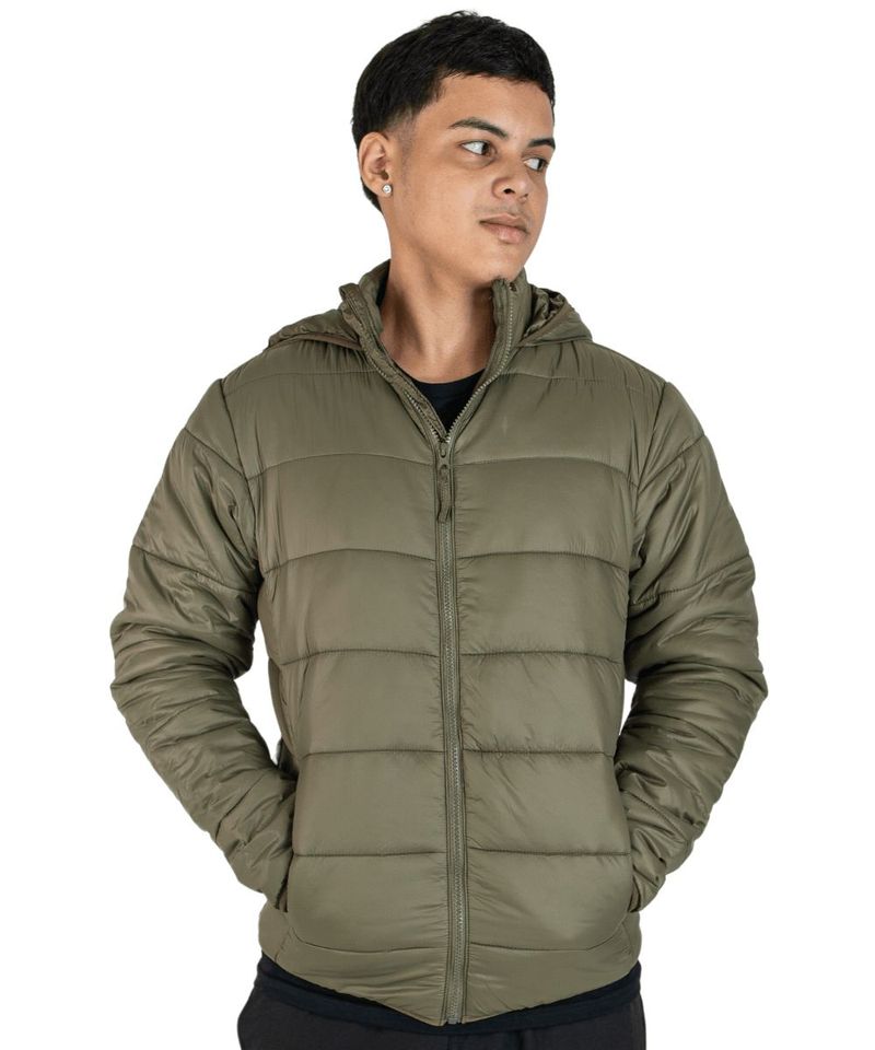 Jaqueta Masculina com Ziper e Bolsos Laterais com Capuz 0