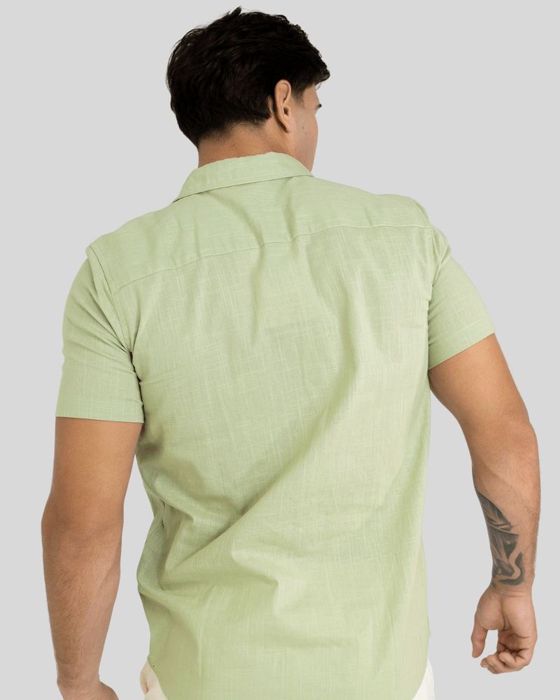 Camisa Masculina Tricoline de Bot es Manga Curta - Diametro 3