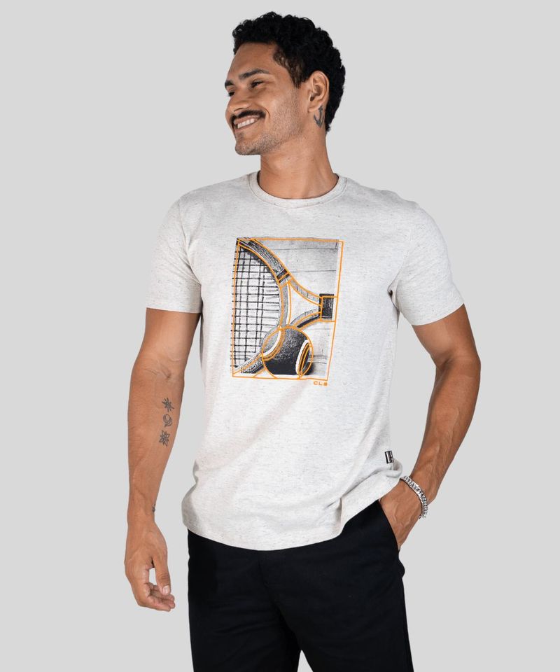 Camiseta Colis o Masculina Casual Com Estampa Silkada 0