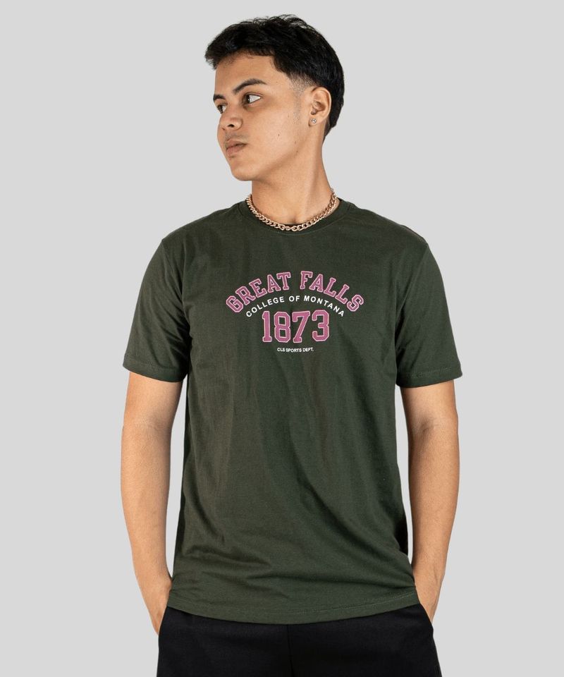 Camiseta Masculina Estampada com Detalhe Numeral -  Silk 0