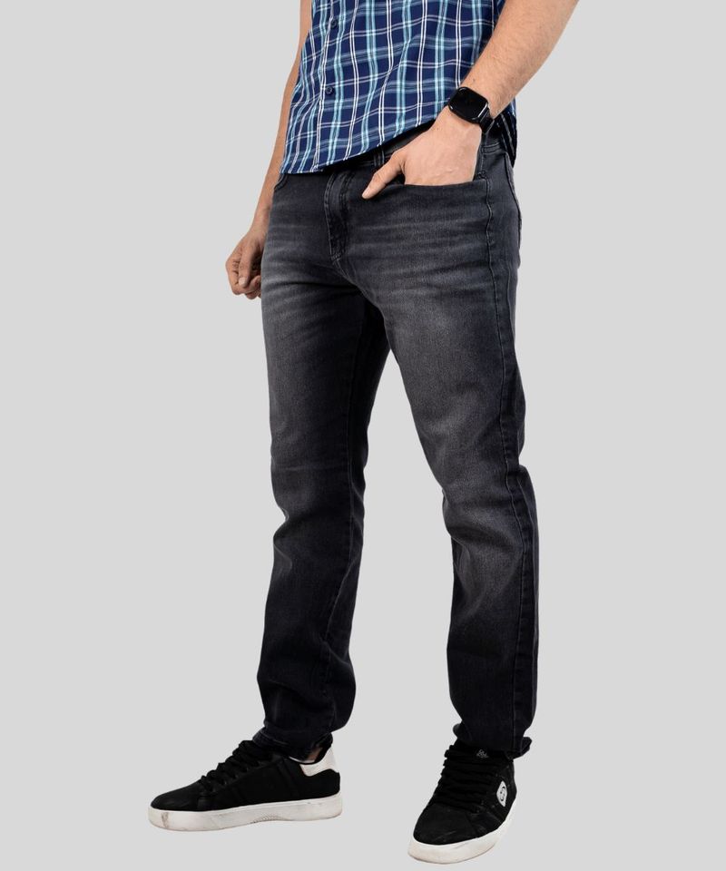 Cal a Jeans Slim Masculina Dixie Preto Estonado com Elastano 3