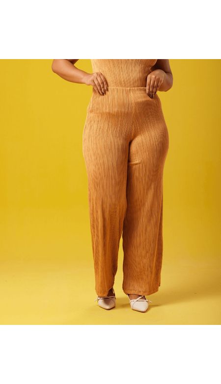 Calça One Way Pantalona Com Textura e Elastano