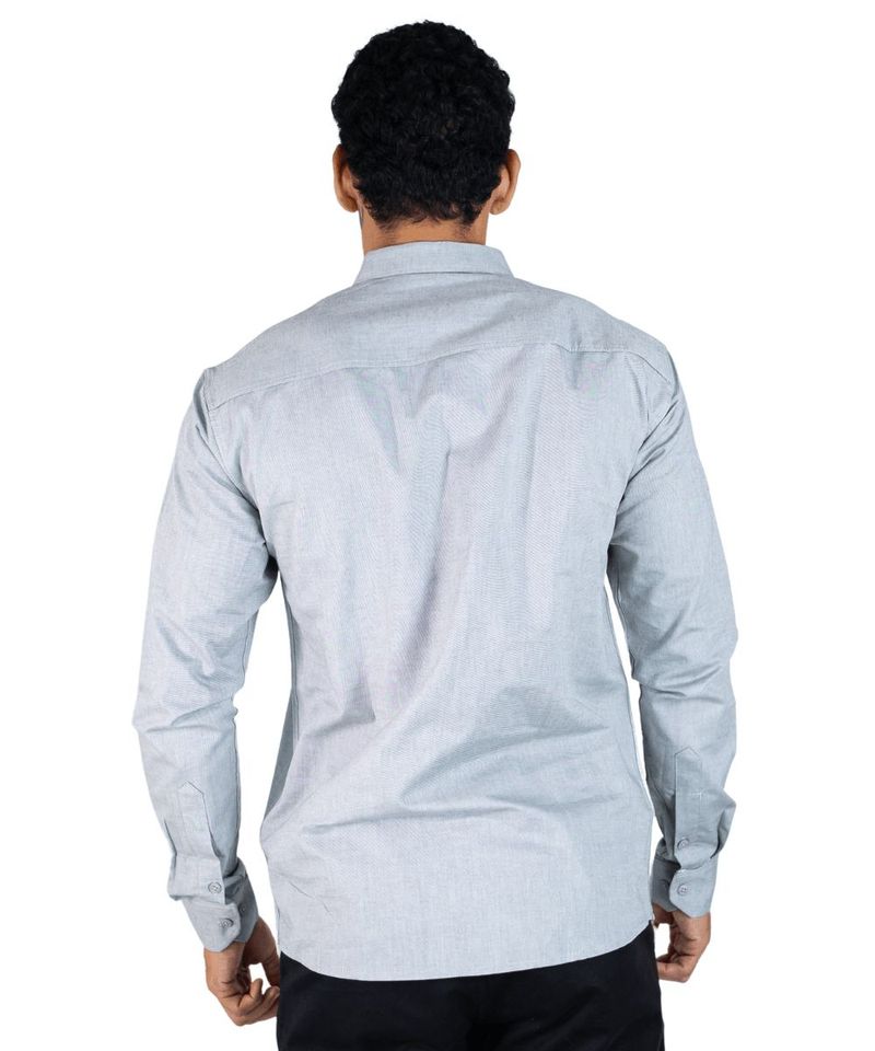 Camisa Social Masculina Mangas Longas com Bot es e Gola Polo 1