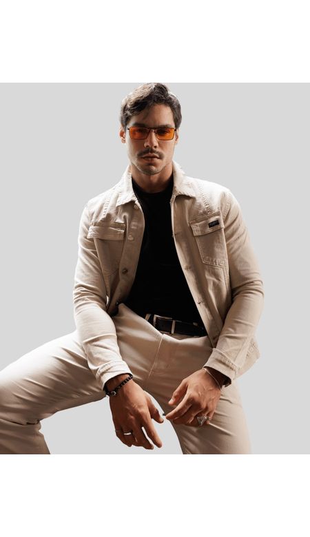 Jaqueta Max Denim Tradicional Sarja Com Bolsos