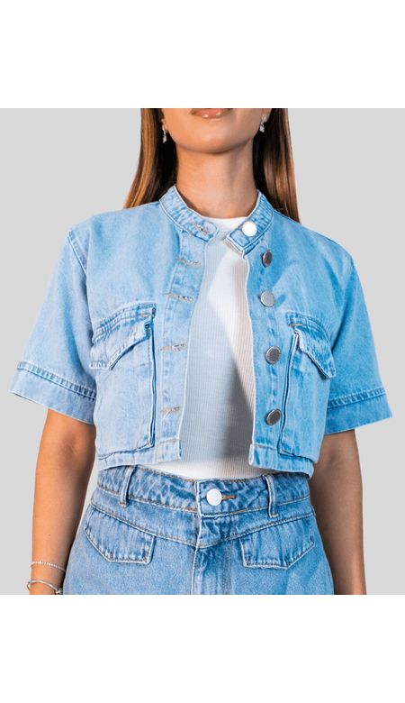 Jaqueta D.Vimme Jeans Com Gola Padre e Bolsos