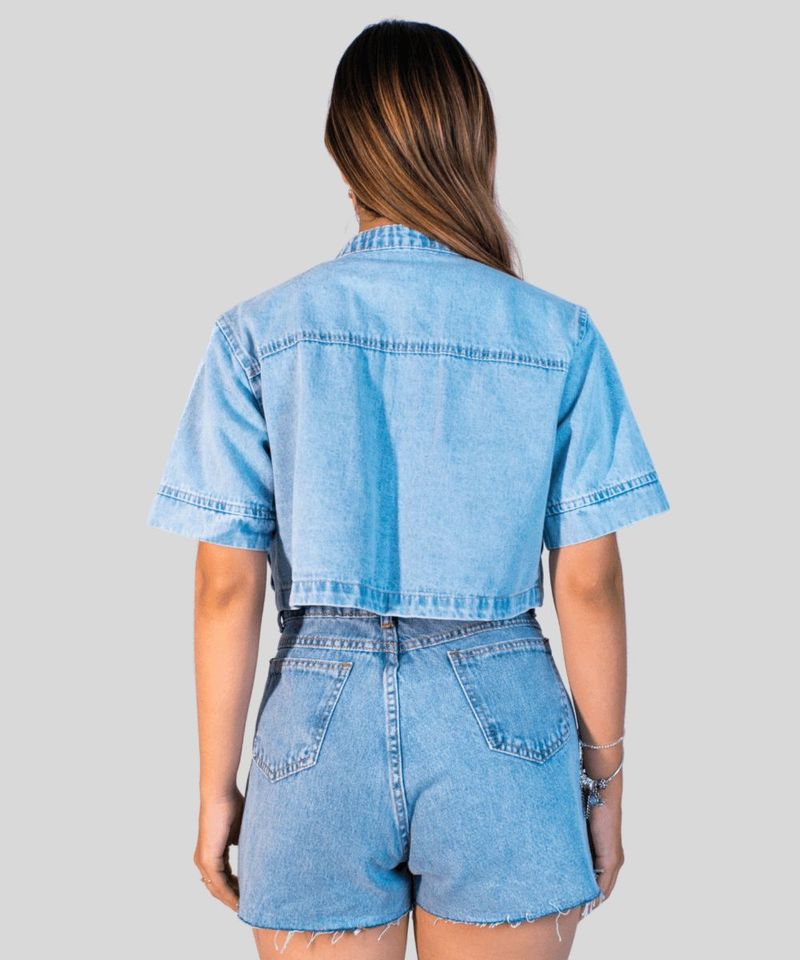 Jaqueta D Vimme Jeans Com Gola Padre e Bolsos 2