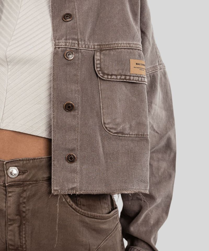 Jaqueta Sarja Cropped Max Denim - Manga Longa 1