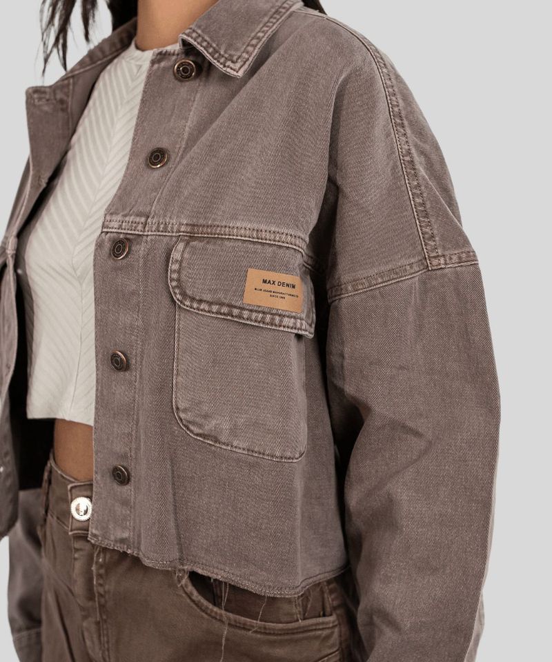 Jaqueta Sarja Cropped Max Denim - Manga Longa 3