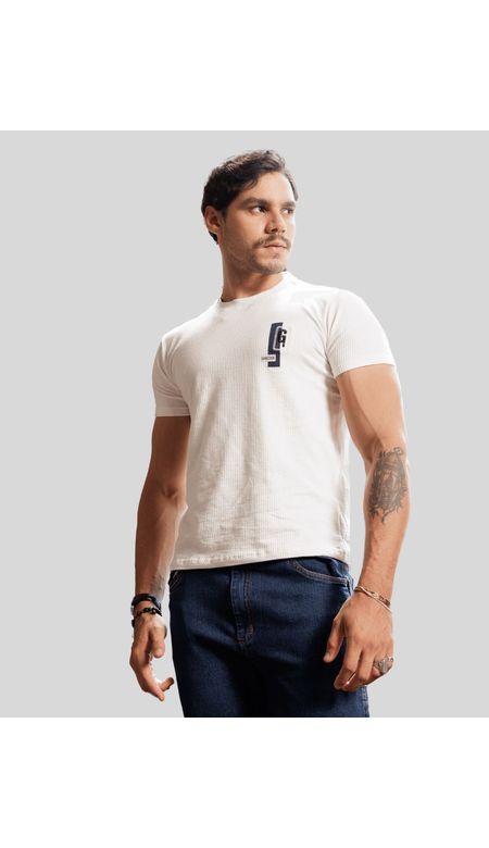 Camiseta Gangster Masculina Com Brasão Em Relevo Bordado