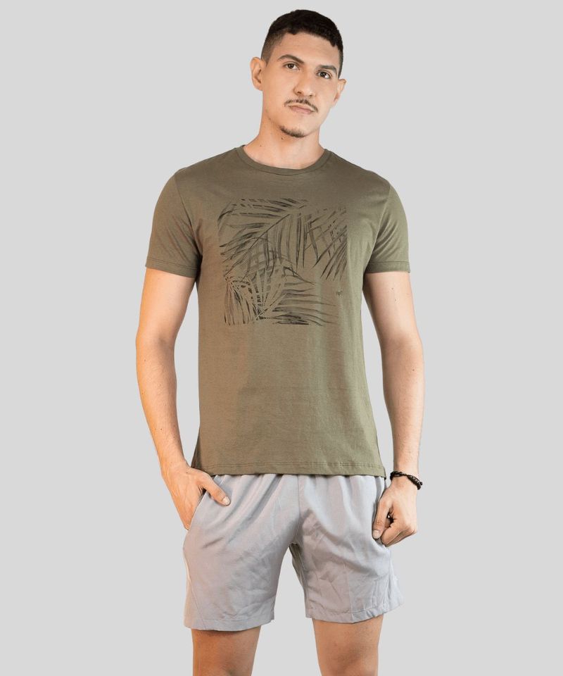 Camiseta Masculina Com Estampa de Folhagem - MMT 0