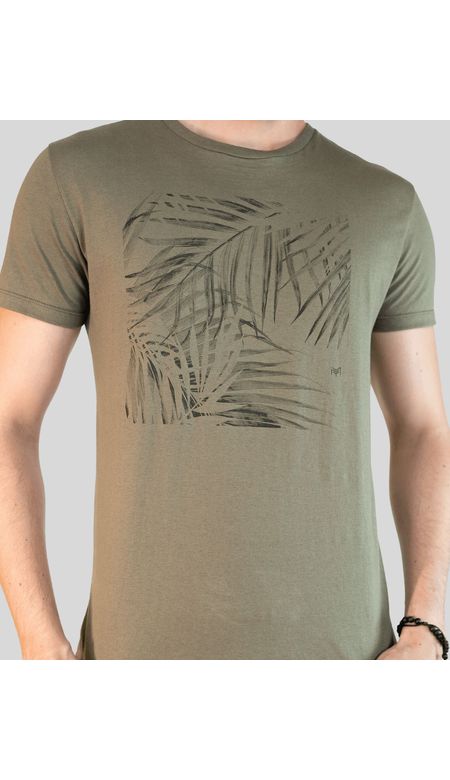 Camiseta Masculina Com Estampa de Folhagem - MMT