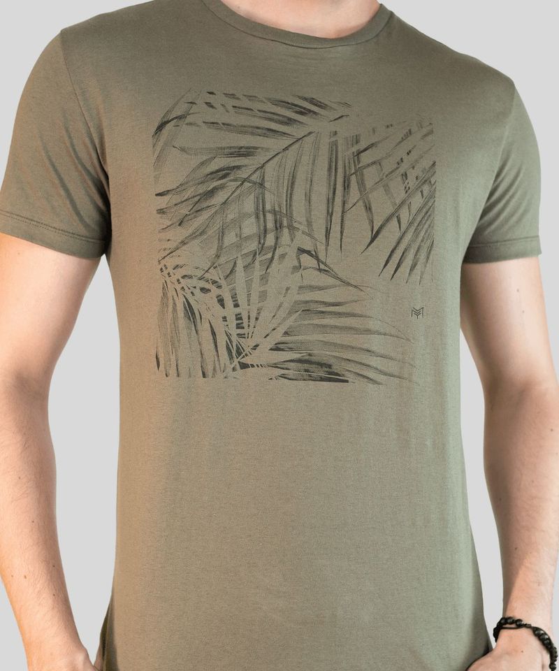 Camiseta Masculina Com Estampa de Folhagem - MMT 1