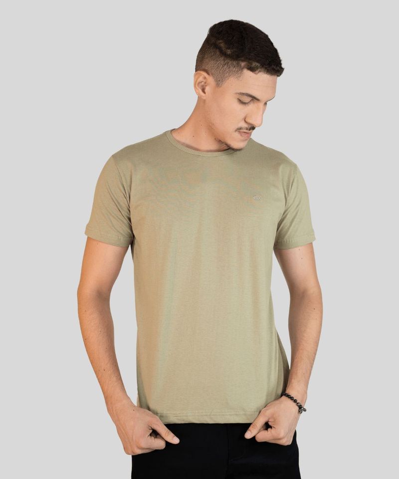 Camiseta Dixie Masculina B sica com Gola Canelada 0