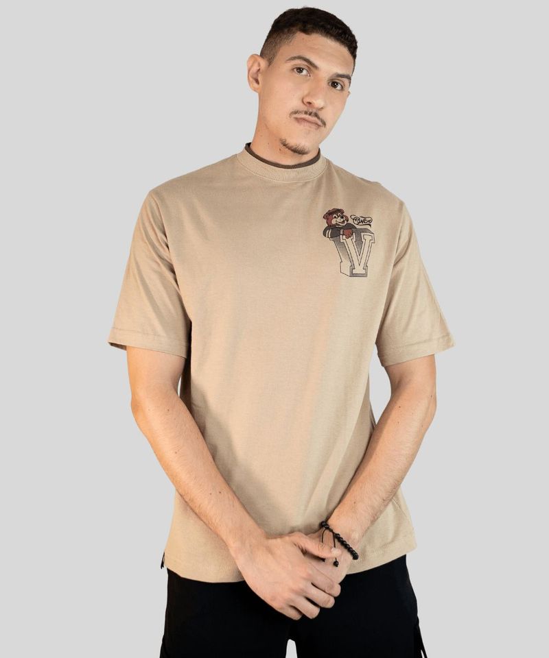 Camiseta Oversized com Gola Dupla Colegial - Overcore 0