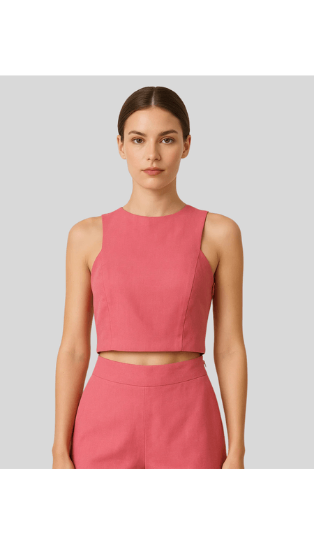 Cropped Com Detalhe Corset em Viscose - Atrevida Xis