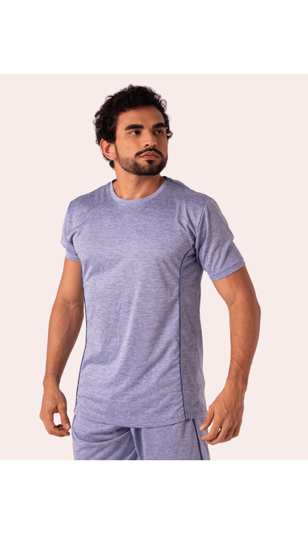 Camisa Masculina Fitness Com Tecido Mesclado e Viés - Borman