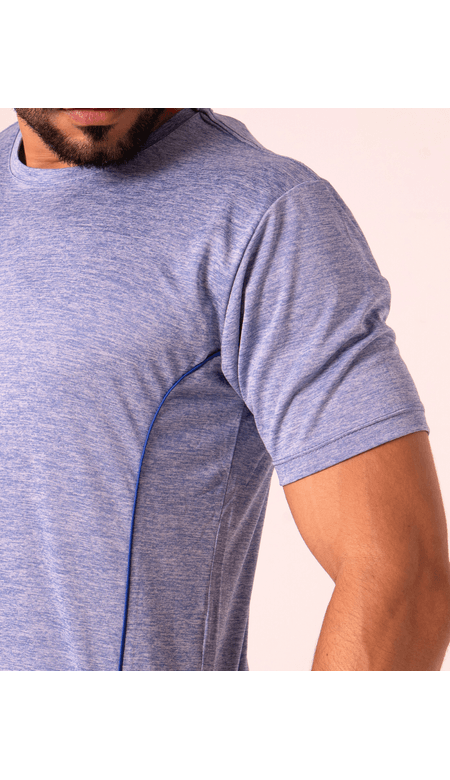Camisa Masculina Fitness Com Tecido Mesclado e Viés - Borman