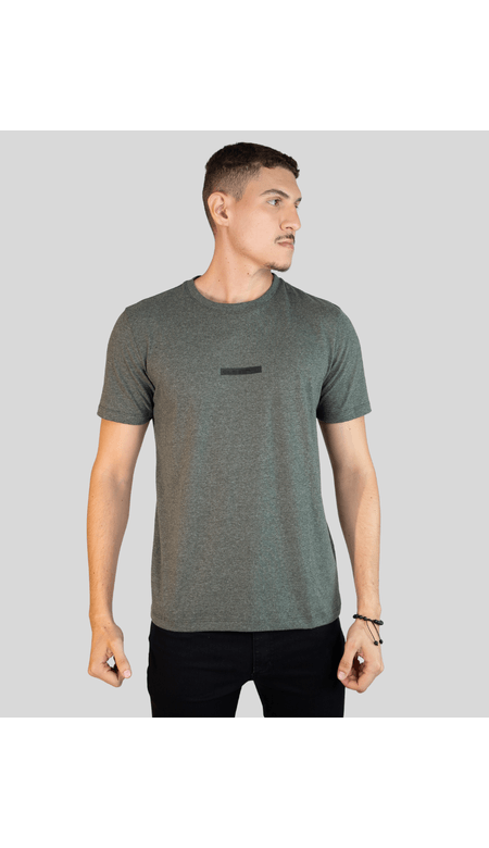 Camisa Colisão Masculina Tecido Mesclado e Detalhe Central