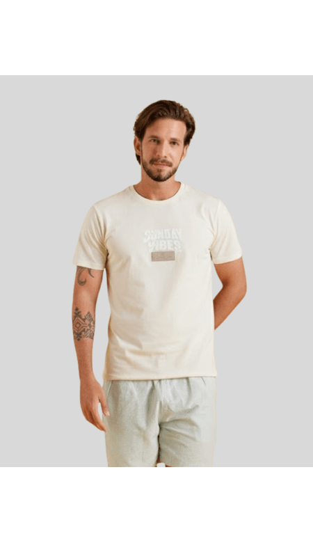 Camiseta 100% Algodão "Sunday Vibes" Silk Frente e Costas